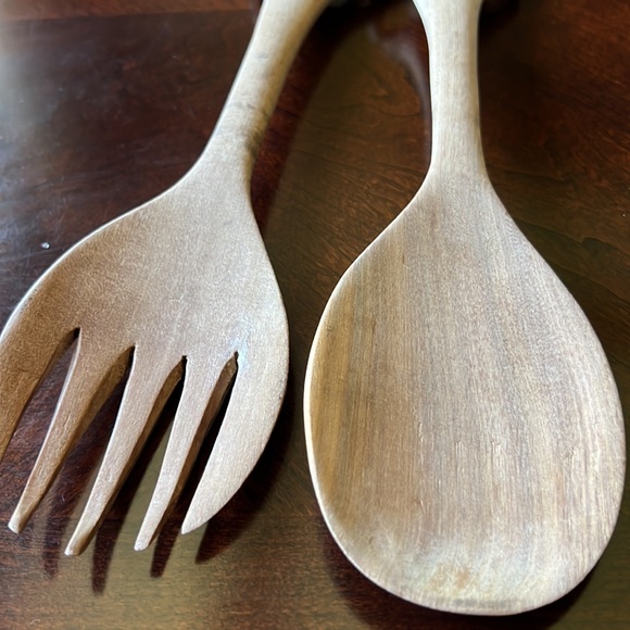 Salad servers Wooden carved Elephant design - Picture 10 of 14
